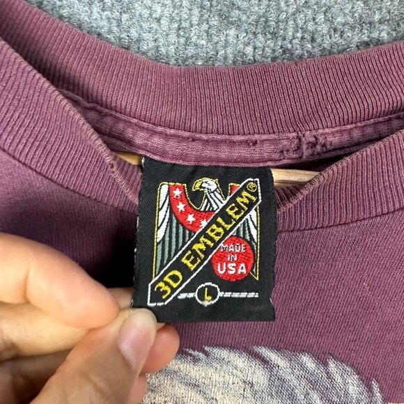 1992 3D EMBLEM AMERICAN BIKER Bald Eagle Threadbare Distressed Vintage large - Picture 6 of 9